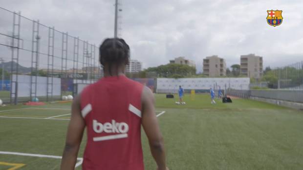 Ansu Fati is back training with FC Barcelona